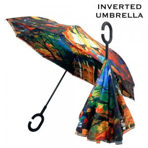 3672 - Art Design Umbrellas #03 - Lady in the Rain<br>
Inverted Umbrella  - Long