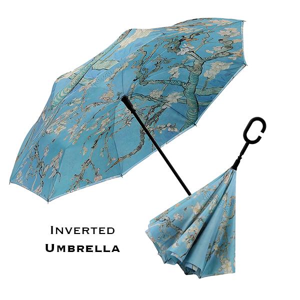 Wholesale 3672 - Art Design Umbrellas #05 - Almond Blossoms<br>
Inverted Umbrella - Long