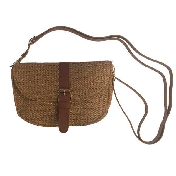 wholesale 2011 - Wicker Look Summer Bags 2010 - Tan<br>
Wicker Look Buckle Crossbody Bag (MB) - 
