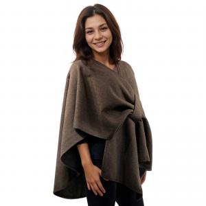 LC16/T - Luxury Wool Feel Loop Cape Brown - One Size Fits Most