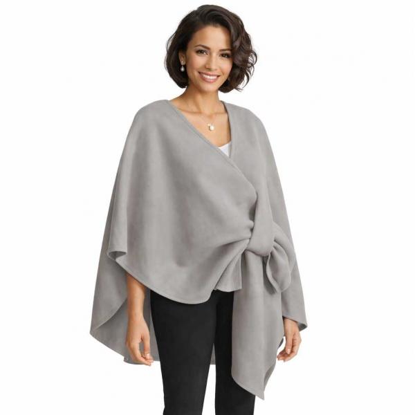 wholesale LC16/T - Luxury Wool Feel Loop Cape Light Grey - One Size Fits Most