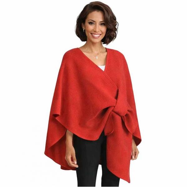wholesale LC16/T - Luxury Wool Feel Loop Cape Red - One Size Fits Most