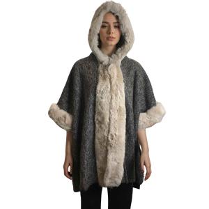 LC17 - Hooded Cape with Fur LC17 - Black/Gold<br>
Hooded Fur Trimmed Cape - 