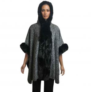 LC17 - Hooded Cape with Fur LC17 - Black/Silver<br>
Hooded Fur Trimmed Cape - 