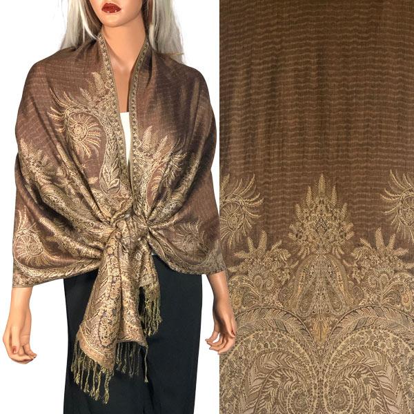 wholesale JT014 - Woven Paisley Shawls JT014 - A03 Brown - 