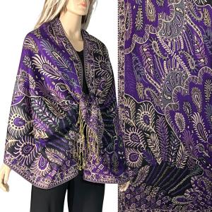 3694 - Feathers Print Woven Shawls 3694 - A04 Purple Multi<br>
Feathers Woven Shawl - 