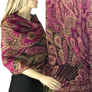 3694 - Feathers Print Woven Shawls 3694 - A07 Magenta Multi<br>
Feathers Woven Shawl - 