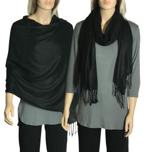 Wholesale  3697 - #01 Black<br>
Pashmina Style Solid Color Wrap - 
