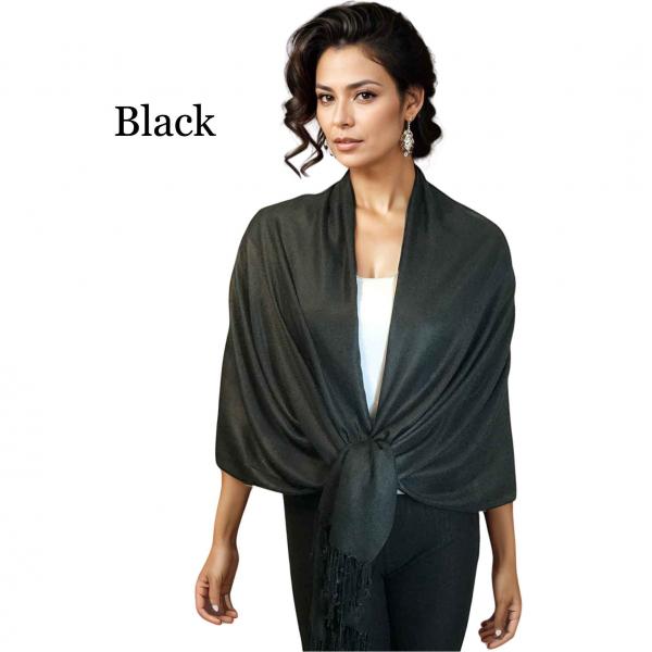 wholesale 3697 - Pashmina Style Solid Color Wraps Black #42<br>
Pashmina Style Shawl - 