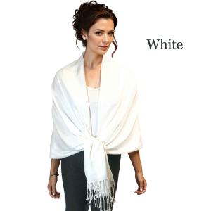 3697 - Pashmina Style Solid Color Wraps White #01<br>
Pashmina Style Shawl - 