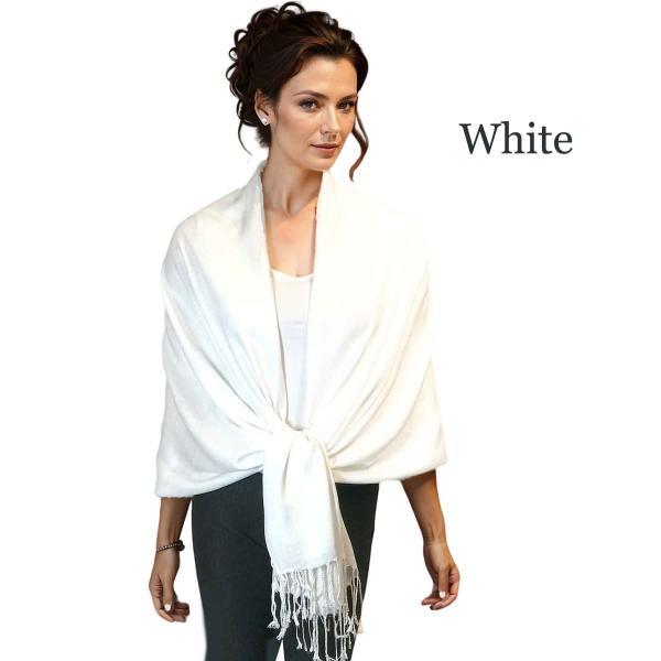wholesale 3697 - Pashmina Style Solid Color Wraps White #01<br>
Pashmina Style Shawl - 