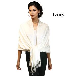 3697 - Pashmina Style Solid Color Wraps Ivory #02<br>
Pashmina Style Shawl - 