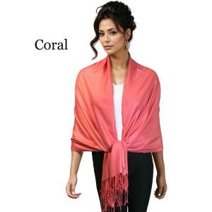 3697 - Pashmina Style Solid Color Wraps Coral #21<br>
Pashmina Style Shawl - 