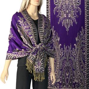 Wholesale  3695 - A04 Purple Multi <br> 
Woven Paisley Shawl - 
