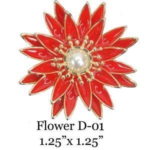 3700 - Magnetic Flower Brooches Flower - D01 - 1.25
