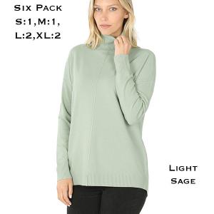 Wholesale  21019 - Light Sage<br>
Hi-low Turtleneck Sweater - 1 Small 1 Medium 2 Large 2 Extra Large