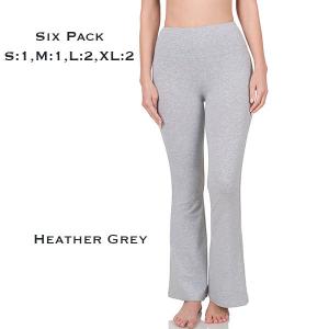 Wholesale 3222 - Yoga Flare Pants 3222 - Heather Grey Six Pack<br>
(S:1,M:1,L:2,XL:2) - 