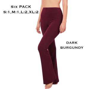 Wholesale 3222 - Yoga Flare Pants 3222 - Dark Burgundy Six Pack<br>
(S:1,M:1,L:2,XL:2) - 