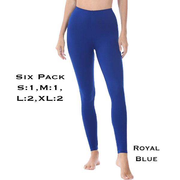 Wholesale 3238  -  Brushed Fiber Leggings Six Packs 3238 Royal Blue - Six Pack<br>
(S:1,M:1,L:2,XL:2) - S:1,M:1,L:2,XL:2