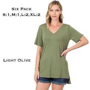 Wholesale  8516 - Light Olive<br>
Short Sleeve Modal Top - 1 Small 1 Medium 2 Large 2 Extra Large
