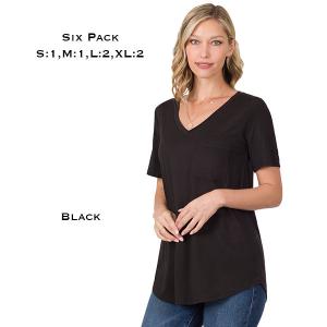 Wholesale  8513 - Black<br>
Modal Short Sleeve Tops - 1 Small 1 Medium 2 Large 2 Extra Large