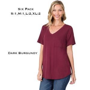 Wholesale  8513 - Dark Burgundy<br>
Modal Short Sleeve Tops - 1 Small 1 Medium 2 Large 2 Extra Large