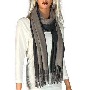 3713 - Cashmere Blend Shawls - Solid and Two Tone 3713 - #31 Taupe/Deep Brown<br>
Two Tone Cashmere Blend Shawl - 