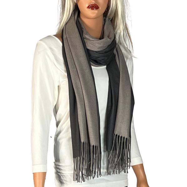 Wholesale 3713 - Cashmere Blend Shawls - Solid and Two Tone 3713 - #31 Taupe/Deep Brown<br>
Two Tone Cashmere Blend Shawl - 