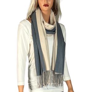 Wholesale  3713 - #38 Beige/Grey<br>
Two Tone Cashmere Blend Shawl - 