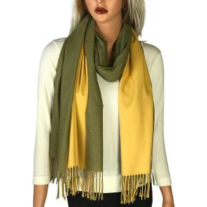 Wholesale  3713 - #11 Olive-Mustard<br>
Two Tone Cashmere Blend Shawl - 