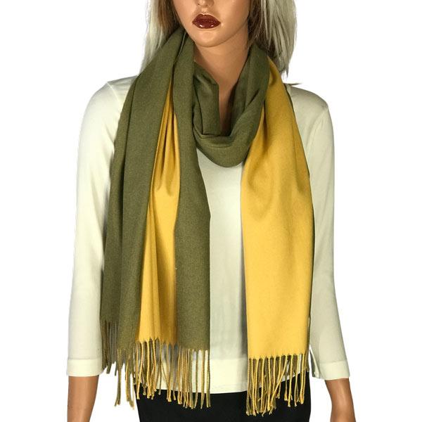 Wholesale 3713 - Cashmere Blend Shawls - Solid and Two Tone 3713 - #11 Olive-Mustard<br>
Two Tone Cashmere Blend Shawl - 