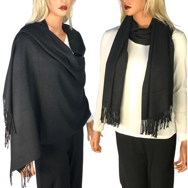 Wholesale 3713 - Cashmere Blend Shawls - Solid and Two Tone 3713 - Black <br>Cashmere Blend Shawl - 