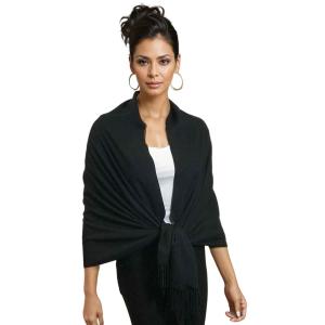 3713 - Cashmere Blend Shawls - Solid and Two Tone 3713 - Black <br>Cashmere Blend Shawl - 