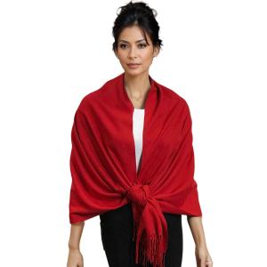 Wholesale 3713 - Cashmere Blend Shawls - Solid and Two Tone 3713 - Red <br>Cashmere Blend Shawl - 
