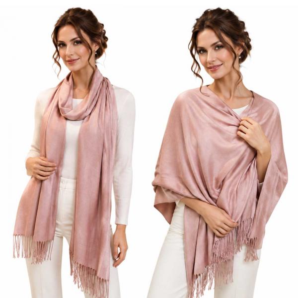 wholesale 3713 - Cashmere Blend Shawls - Solid and Two Tone Solid Dusty Pink - 