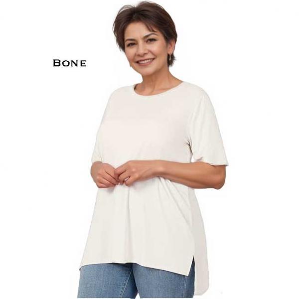 Wholesale 8515 - Half Sleeve Modal Hi-Low Top 8515 - Bone Plus<br>
Half Sleeve Modal Hi-Low Top - 3X