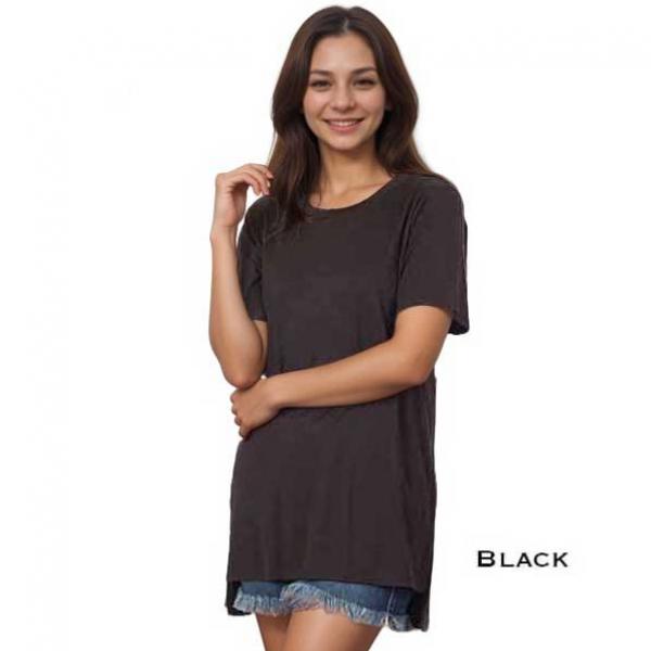 Wholesale 8515 - Half Sleeve Modal Hi-Low Top 8515 - Black<br>
Half Sleeve Modal Hi-Low Top
 - X-Large