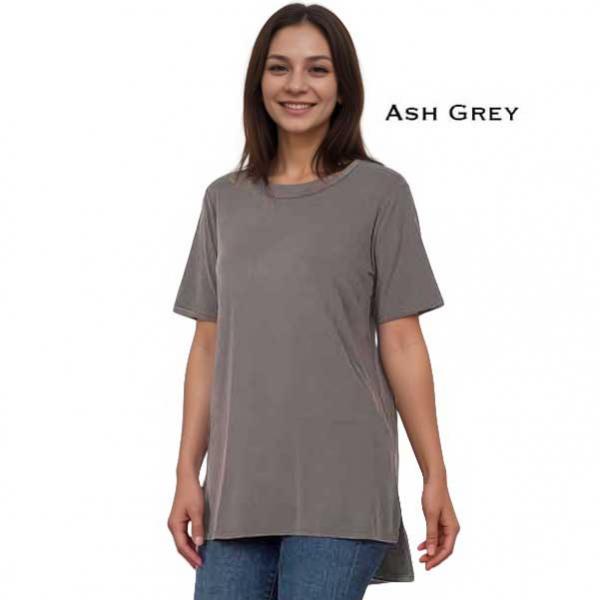 Wholesale 8515 - Half Sleeve Modal Hi-Low Top 8515 - Ash Grey<br>
Half Sleeve Modal Hi-Low Top
 - Large