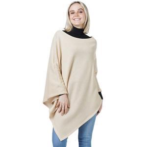 Wholesale  10336 - Beige<br>
Textured Jersey Poncho
 - 