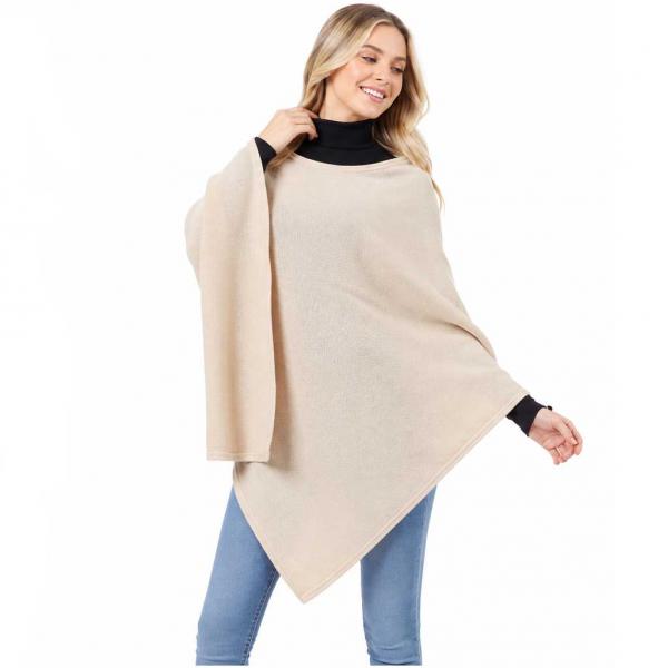 wholesale 10336 - Textured Weave Jersey Poncho 10336 - Beige
 - One Size Fits Most