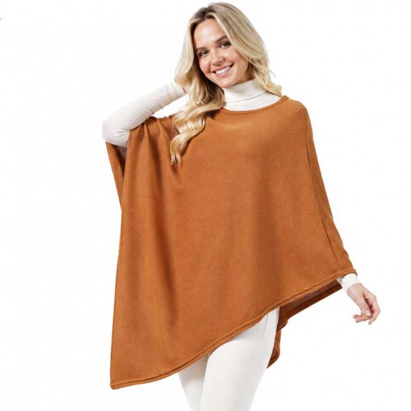 wholesale 10336 - Textured Weave Jersey Poncho 10336 - Camel - One Size Fits Most