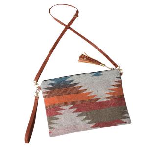 3721 - Western Design Bags and  Coin Purses 10364 - Teal Multi<br>
Crossbody Clutch Bag - 10.5