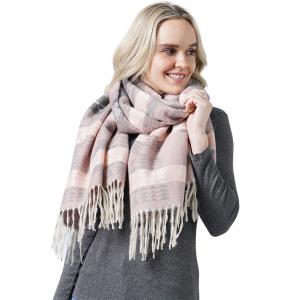 Wholesale  10293 - Pink Tones<br>
Western Woven Scarf - 