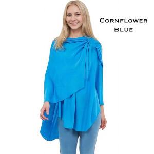 Wholesale 4213 - Cashmere Feel Loop Pull Thru Wrap 4213 - Cornflower Blue - 