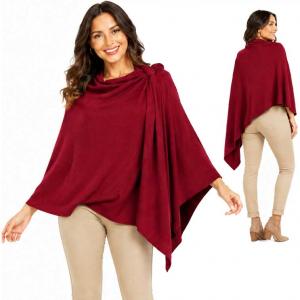 4213 - Cashmere Feel Loop Pull Thru Wrap 4213 - Burgundy - 