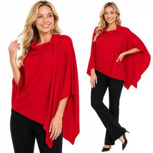Wholesale 4213 - Cashmere Feel Loop Pull Thru Wrap 4213 - Red - 