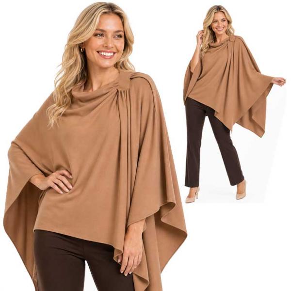 wholesale 4213 - Cashmere Feel Loop Pull Thru Wrap 4213 - Tan - 