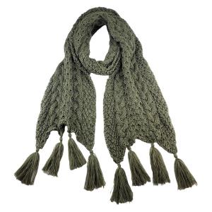 Wholesale  4024 - Olive
Knitted Scarf - 