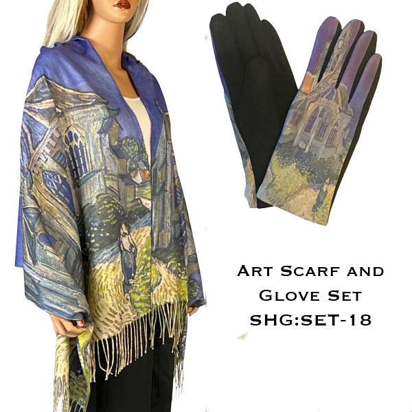 wholesale 3746 - Art Scarf and Glove Sets 3746 - 18<br>
Art Scarf and Glove Set - 