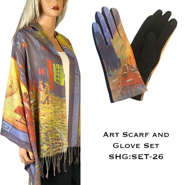 wholesale 3746 - Art Scarf and Glove Sets 3746 - 26<br>
Art Scarf and Glove Set - 